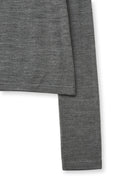 ESSENTIAL BOAT NECK KNIT TOP IN GRAY image 5