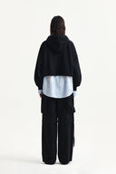 GRAFFITI LOGO CROP HOODY ZIP UP IN BLACK image 7