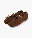W CROSS BANDING SHEARING FLAT SHOES IN IVORY image 12