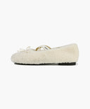 W CROSS BANDING SHEARING FLAT SHOES IN BLACK image 8