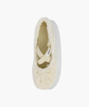 W CROSS BANDING SHEARING FLAT SHOES IN BROWN image 10
