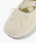 W CROSS BANDING SHEARING FLAT SHOES IN BLACK image 11