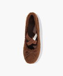 W CROSS BANDING SHEARING FLAT SHOES IN IVORY image 17