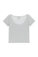 W SMALL CLASSIC LOGO SLEEVELESS LAYERED TEE IN LIGHT GRAY