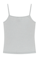 W SMALL CLASSIC LOGO SLEEVELESS LAYERED TEE IN LIGHT GRAY