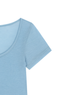 W SMALL CLASSIC LOGO SLEEVELESS LAYERED TEE IN SKY BLUE