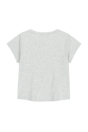 W FLOWER CLASSIC LOGO CAP SLEEVE TEE IN LIGHT HEATHER GREY