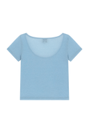 W SMALL CLASSIC LOGO SLEEVELESS LAYERED TEE IN SKY BLUE