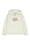 KIDS CLASSIC LOGO EMBROIDERY HOODIE ZIP-UP IN OATMEAL