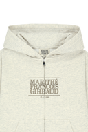 KIDS CLASSIC LOGO EMBROIDERY HOODIE ZIP-UP IN OATMEAL