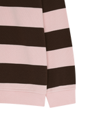 KIDS MICRO CLASSIC LOGO RUGBY STRIPE SWEATSHIRT IN BROWN