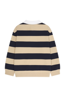 KIDS MICRO CLASSIC LOGO RUGBY STRIPE SWEATSHIRT IN NAVY