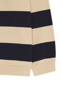 KIDS MICRO CLASSIC LOGO RUGBY STRIPE SWEATSHIRT IN NAVY