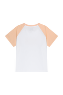KIDS CLASSIC LOGO OVERSIZED RAGLAN TEE IN CORAL PINK