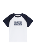 KIDS CLASSIC LOGO OVERSIZED RAGLAN TEE IN NAVY