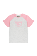 KIDS CLASSIC LOGO OVERSIZED RAGLAN TEE IN PINK