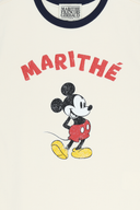 [KIDS_DISNEY] 米奇羅紋領T恤－米白