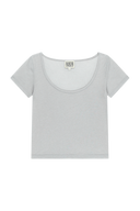 W SMALL CLASSIC LOGO SLEEVELESS LAYERED TEE IN LIGHT GRAY