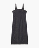 W SLIM FIT SLEEVELESS DENIM DRESS IN DARK BLUE