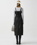 W SLIM FIT SLEEVELESS DENIM DRESS IN DARK BLUE