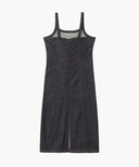 W SLIM FIT SLEEVELESS DENIM DRESS IN DARK BLUE