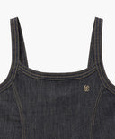 W SLIM FIT SLEEVELESS DENIM DRESS IN DARK BLUE