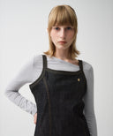 W SLIM FIT SLEEVELESS DENIM DRESS IN DARK BLUE