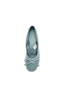 W CROSS BANDING CORDUROY FLAT SHOES IN LIGHT BLUE