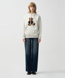 BOUCLE DOODLE BEAR HOODIE IN OATMEAL