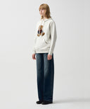 BOUCLE DOODLE BEAR HOODIE IN OATMEAL