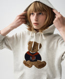 BOUCLE DOODLE BEAR HOODIE IN OATMEAL