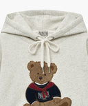 BOUCLE DOODLE BEAR HOODIE IN OATMEAL