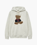 BOUCLE DOODLE BEAR HOODIE IN OATMEAL