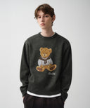 DOODLE BEAR SWEATER IN CHARCOAL GREY