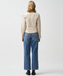W SLIM FIT VELVET CORDUROY SHIRT IN IVORY