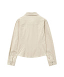 W SLIM FIT VELVET CORDUROY SHIRT IN IVORY