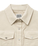 W SLIM FIT VELVET CORDUROY SHIRT IN IVORY
