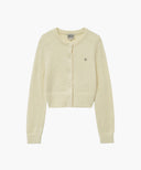 W CIRCLE LOGO MOHAIR CROP CARDIGAN IN IVORY