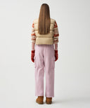 W CLASSIC LOGO DUCK DOWN CROP VEST IN BEIGE