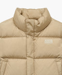 W CLASSIC LOGO DUCK DOWN CROP VEST IN BEIGE