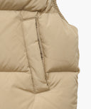 W CLASSIC LOGO DUCK DOWN CROP VEST IN BEIGE