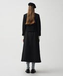 W QUILTED JACQUARD FULL SKIRT IN BLACK