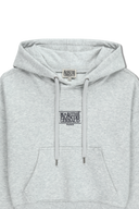 W SMALL CLASSIC LOGO CROP HOODIE IN LIGHT HEATHER GREY