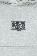 W SMALL CLASSIC LOGO CROP HOODIE IN LIGHT HEATHER GREY