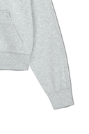 W SMALL CLASSIC LOGO CROP HOODIE IN LIGHT HEATHER GREY