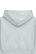 W SMALL CLASSIC LOGO CROP HOODIE IN LIGHT HEATHER GREY