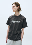 REGULAR LOGO TEE IN CHARCOAL GREY