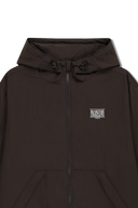 CLASSIC LOGO HOODED WINDBREAKER IN BROWN