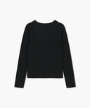 W LAYERED SHEER JERSEY LONG SLEEVE IN BLACK