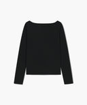 W LAYERED SHEER JERSEY LONG SLEEVE IN BLACK